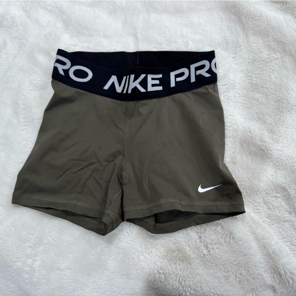 Nike Olive Performance Shorts with Black Waistband